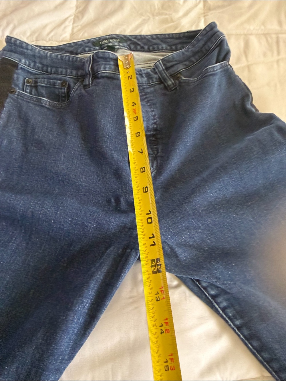 Ralph Lauren Dark Blue Straight-Leg Jeans with tuxedo Black Side Stripe - Picture 3 of 9